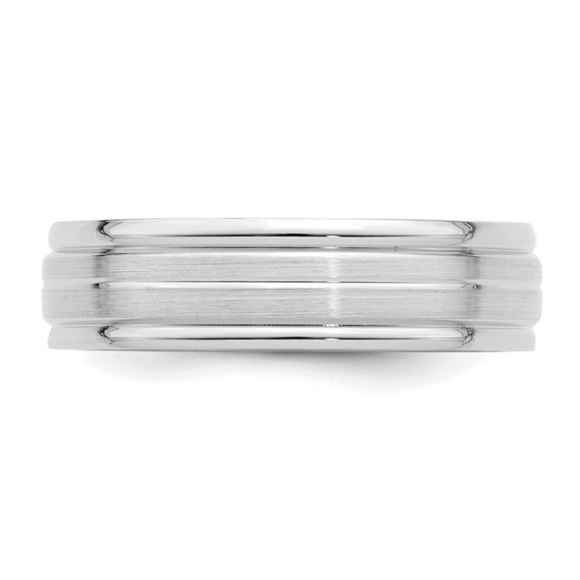 jared Other - New 10K White Gold Heavy 6mm Comfort Fit Brush Satin Fancy Band, Size 8 Unisex